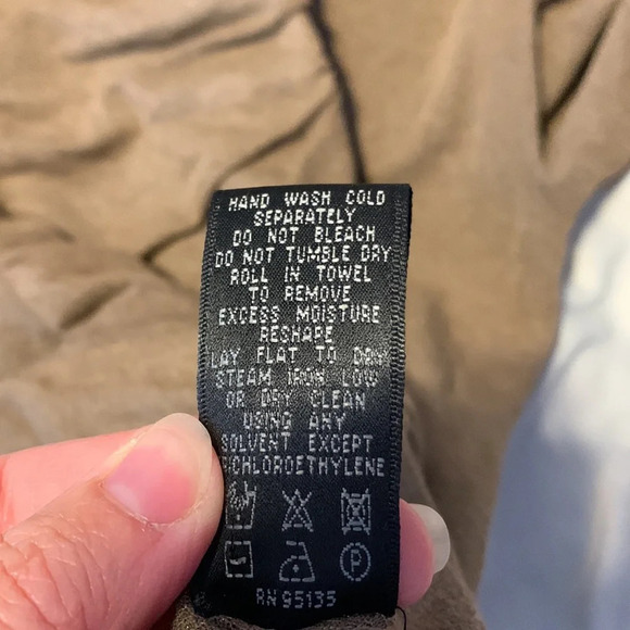 Lafayette 148 size medium light brown sparkle ruched square neckline blouse - Picture 9 of 9